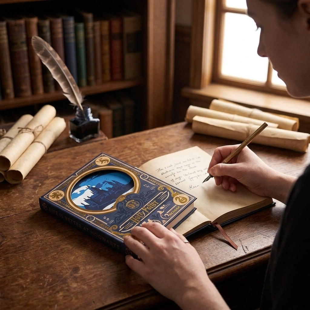 Libreta agenda diario Harry Potter carta Hogwarts Dorada