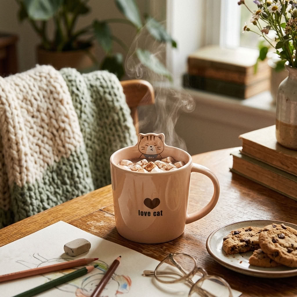 Taza cerámica Gatito Love Cat kawaii