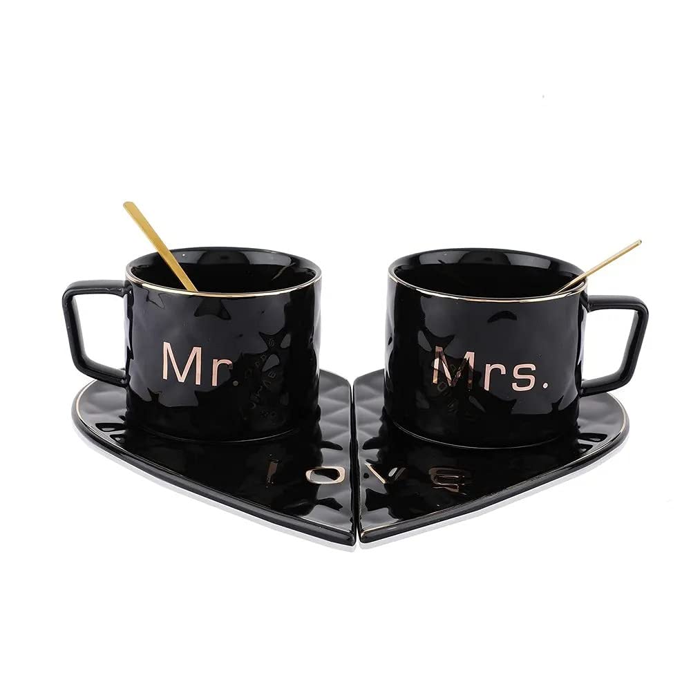 Set Enamorados tazas, platos, cucharas love corazon MR- MRS