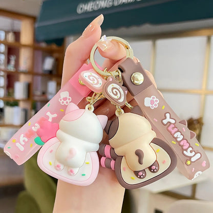 Llavero Gatito Cake Roll yummy super cute kawaii Silicona