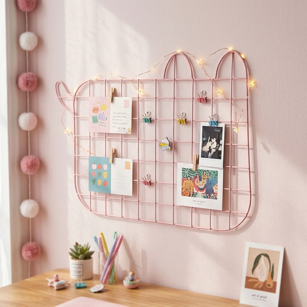 Marco para foto forma gato rejilla metálica fotos decoracion