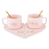 Set Enamorados tazas, platos, cucharas love corazon MR- MRS