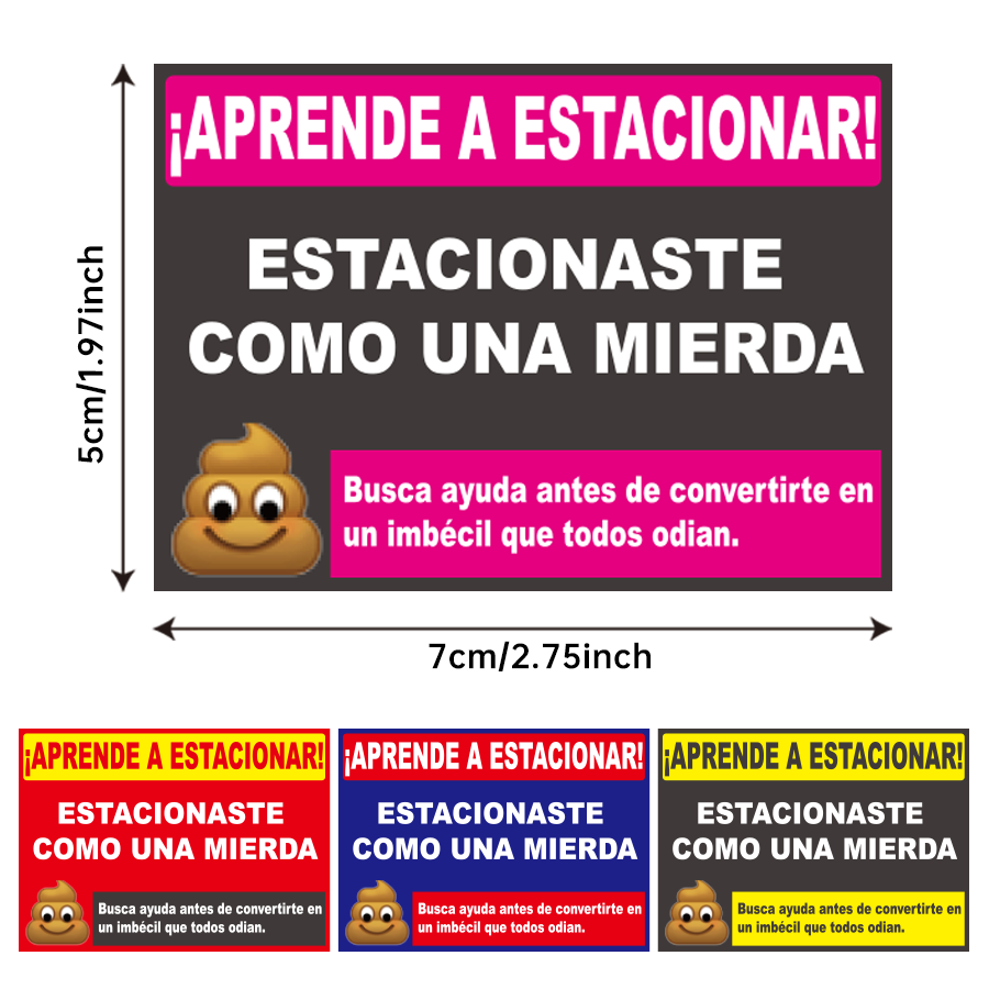 Pack Sticker pegatinas divertidas de advertencia de estacionamiento
