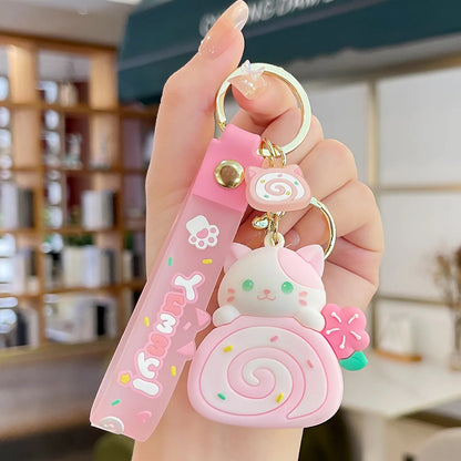 Llavero Gatito Cake Roll yummy super cute kawaii Silicona