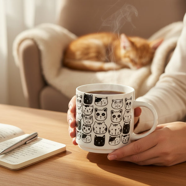 Tazón Taza Cerámica Diseño Modelo Gatitos Nekos