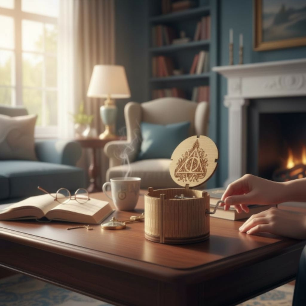 Caja Musical Madera Harry Potter Hogwarts