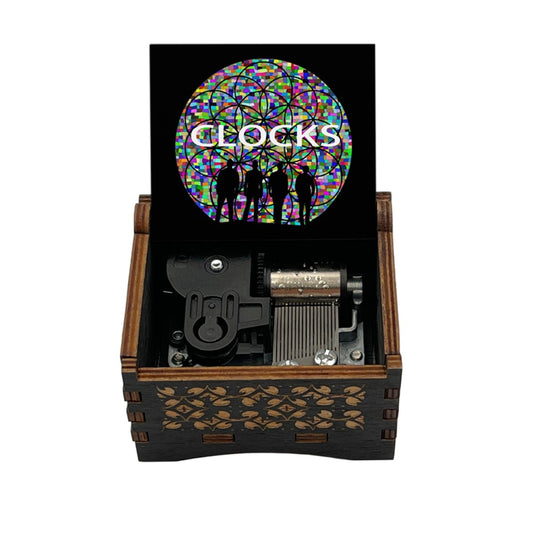 Caja Musical Madera Coldplay Clock A Cuerda