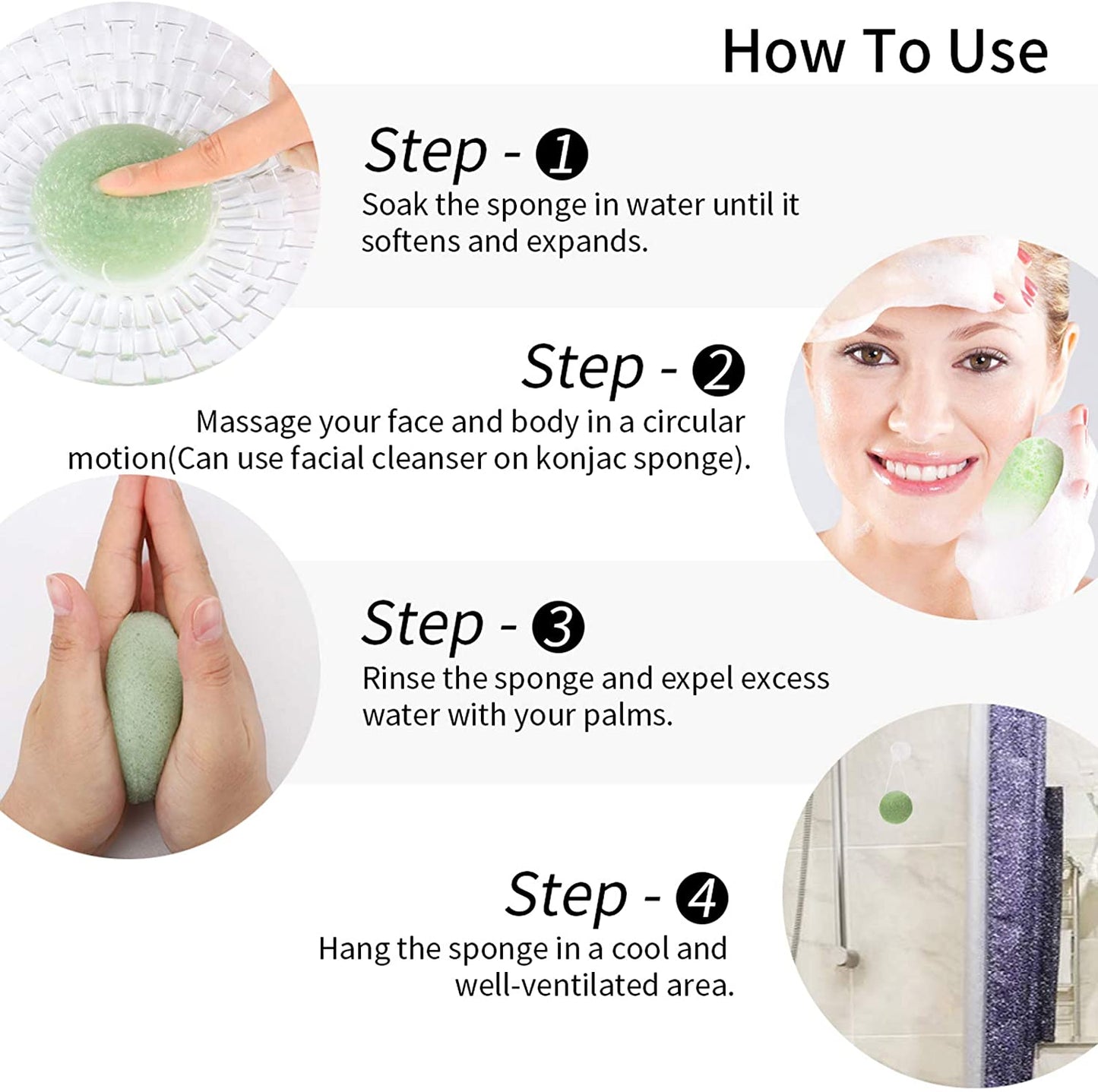 Esponja Natural Veganas Konjac Cosmetica Coreana (estoykuku)