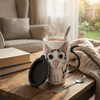 Tazón ceramica gatito Chi c/ tapa cuchara y bombilla