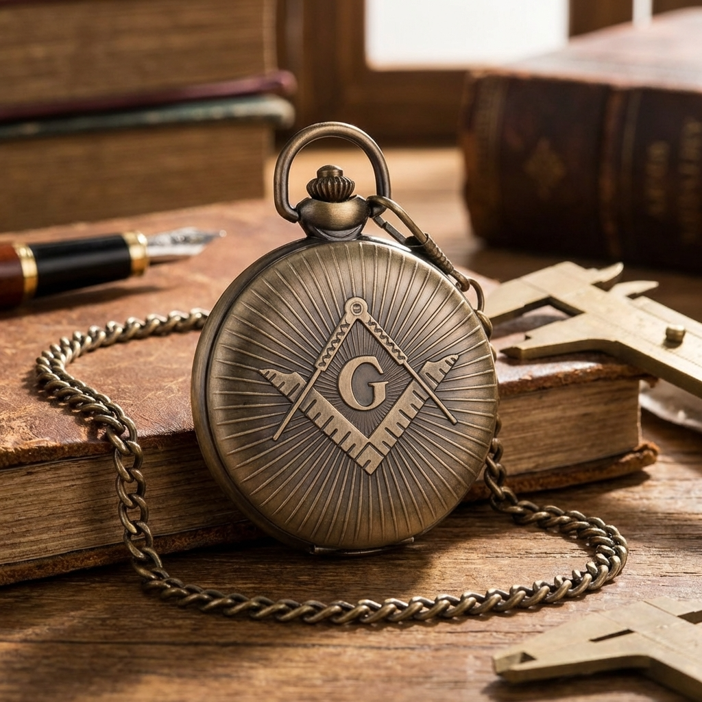Reloj De Bolsillo Retro Masónico Caballeros Templarios