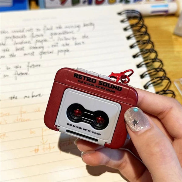 Llavero divertido mini radio con casette grabadora