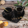 Set Enamorados tazas, platos, cucharas love corazon MR- MRS
