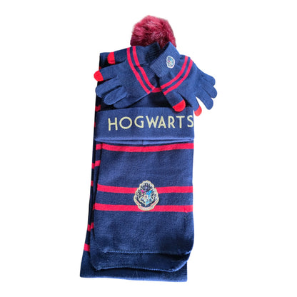 Pack Hogwarts de Harry Potter Dorado gorro, bufanda, guantes