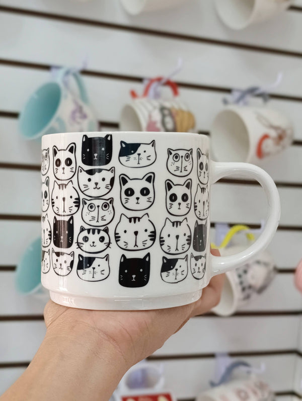 Tazón Taza Cerámica Diseño Modelo Gatitos Nekos