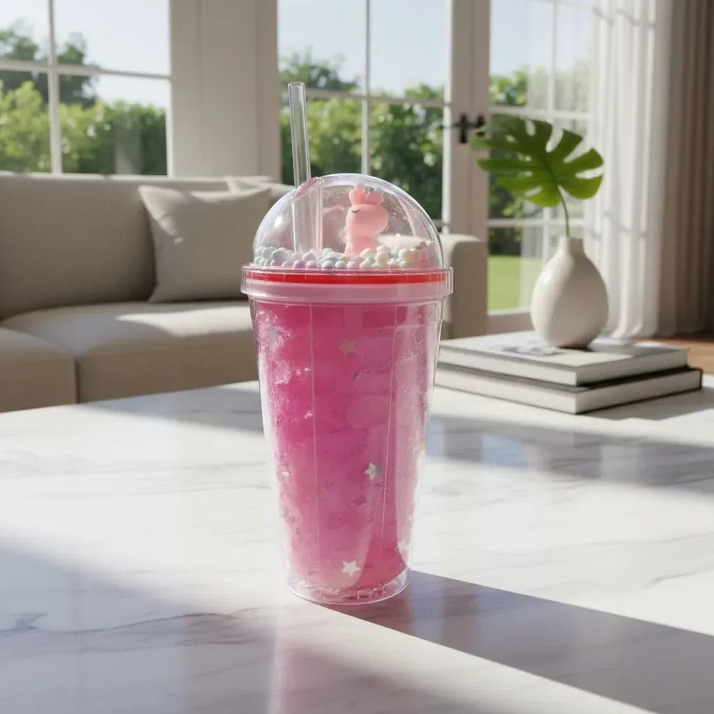 Vaso Unicornio Bombilla Glitter Y Burbujas Kawaii So Cute