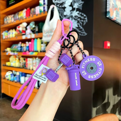 Set Llavero Colgante Pesa Fitness Ejercicio Glamfit Silicona