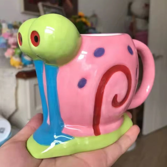 Taza Tazón 3D cerámica  Gary Bob Esponja