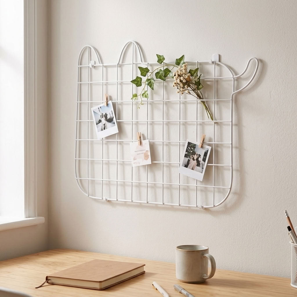Marco para foto forma gato rejilla metálica fotos decoracion