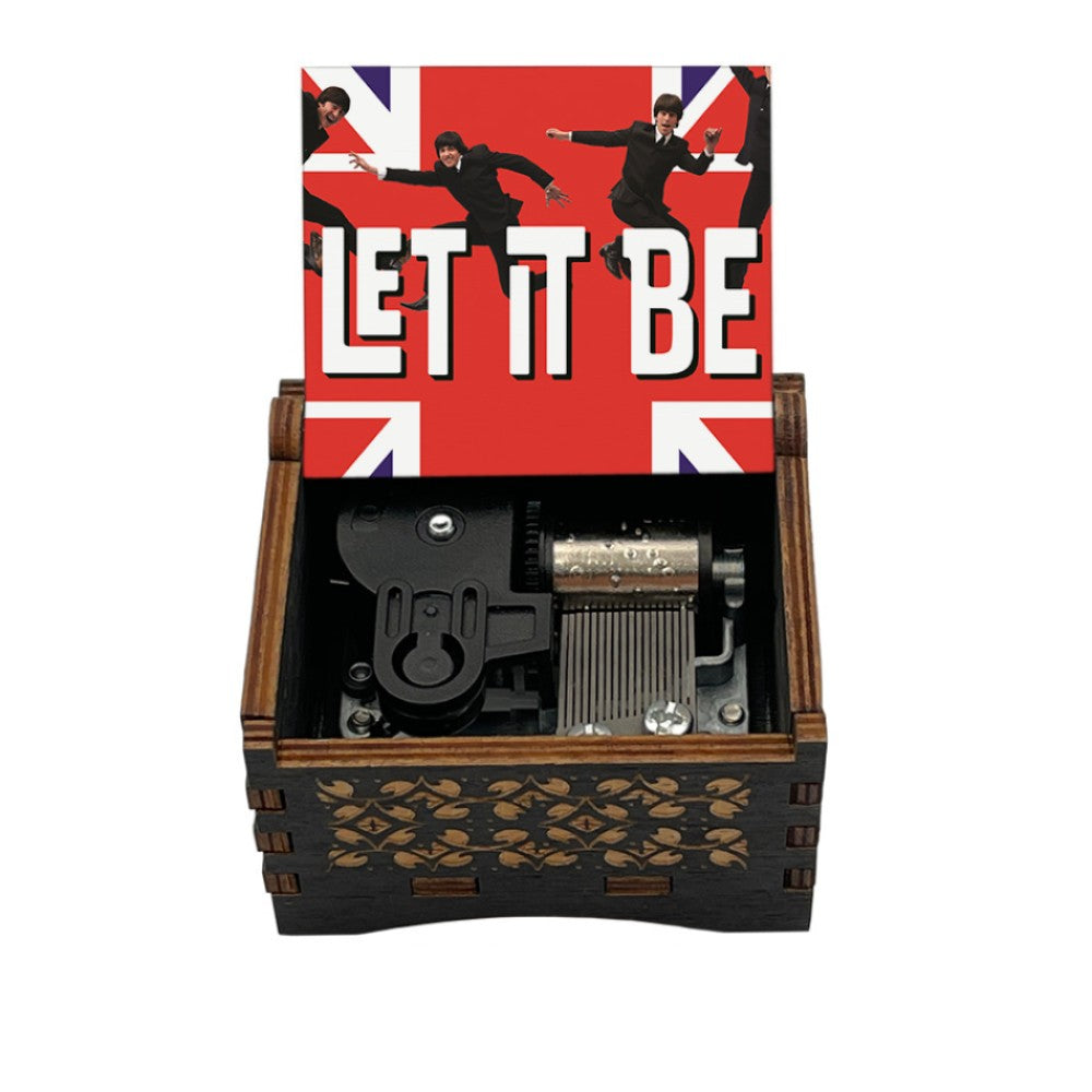 Caja Musical negra box music The Beatles 