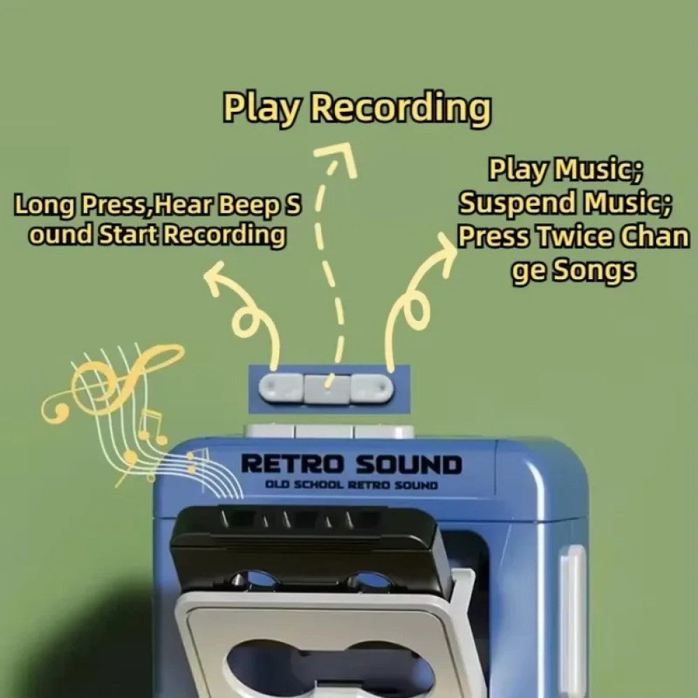 Llavero divertido mini radio con casette grabadora