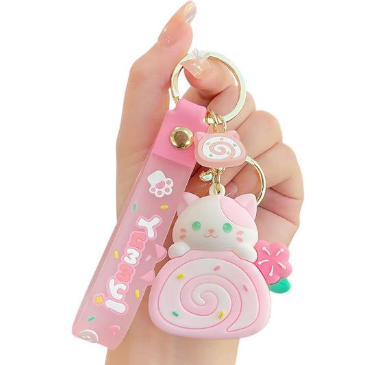 Llavero Gatito Cake Roll yummy super cute kawaii Silicona