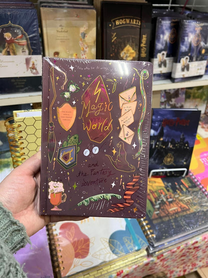 Libreta agenda diario Harry Potter carta Hogwarts Dorada