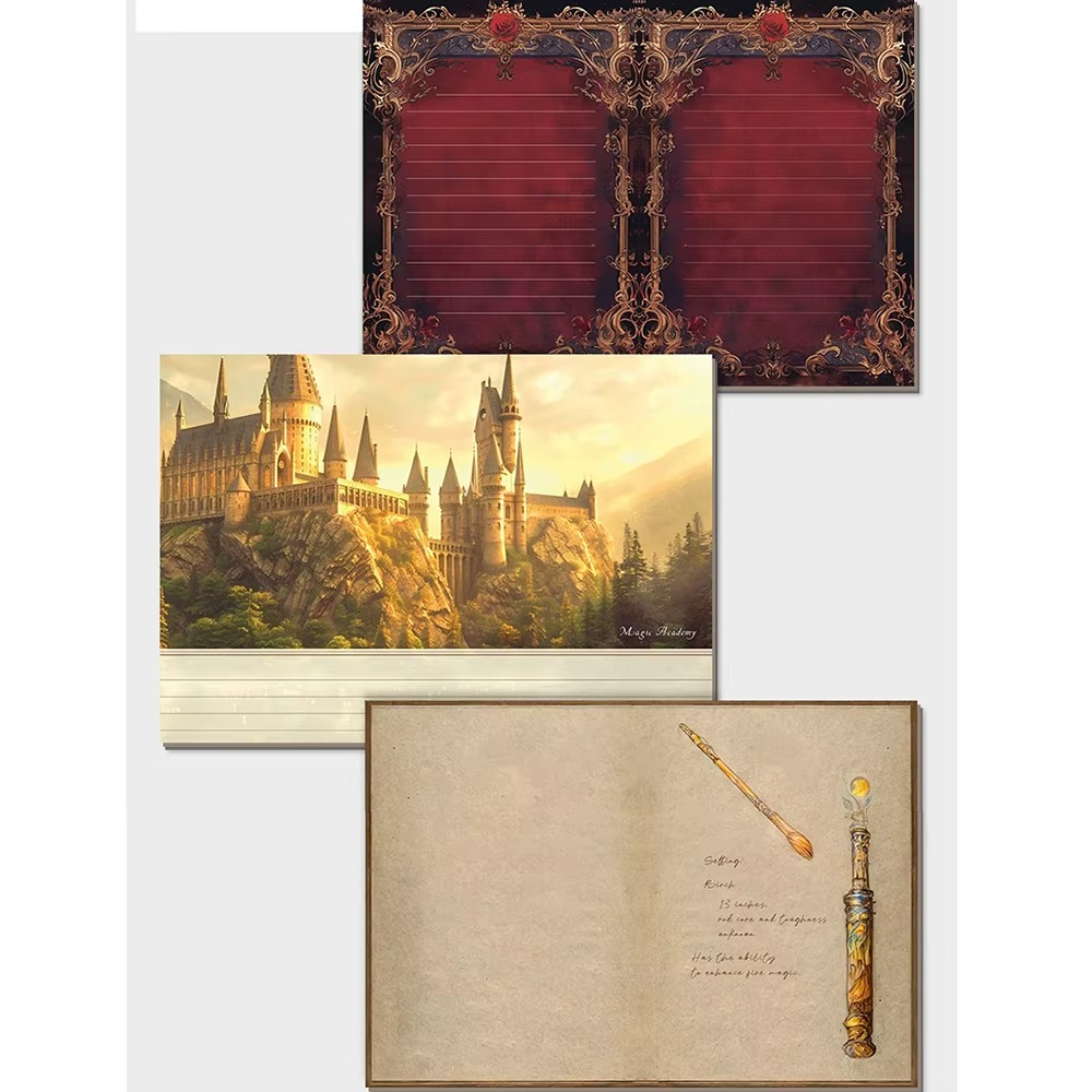 Libreta agenda diario Harry Potter carta Hogwarts Dorada