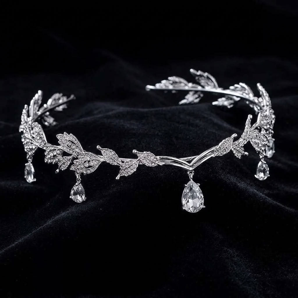 Diadema Tiara corona princesa elfos cristales brillantes