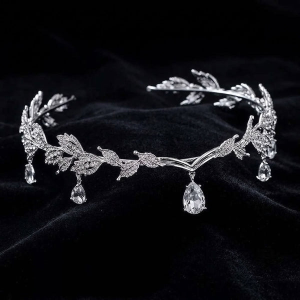 Diadema Tiara corona princesa elfos cristales brillantes