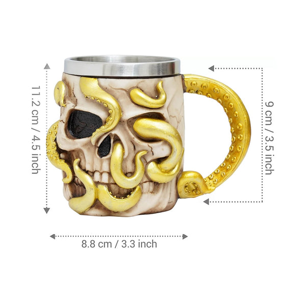 Tazón Calavera Skull Kraken Ghost Resina