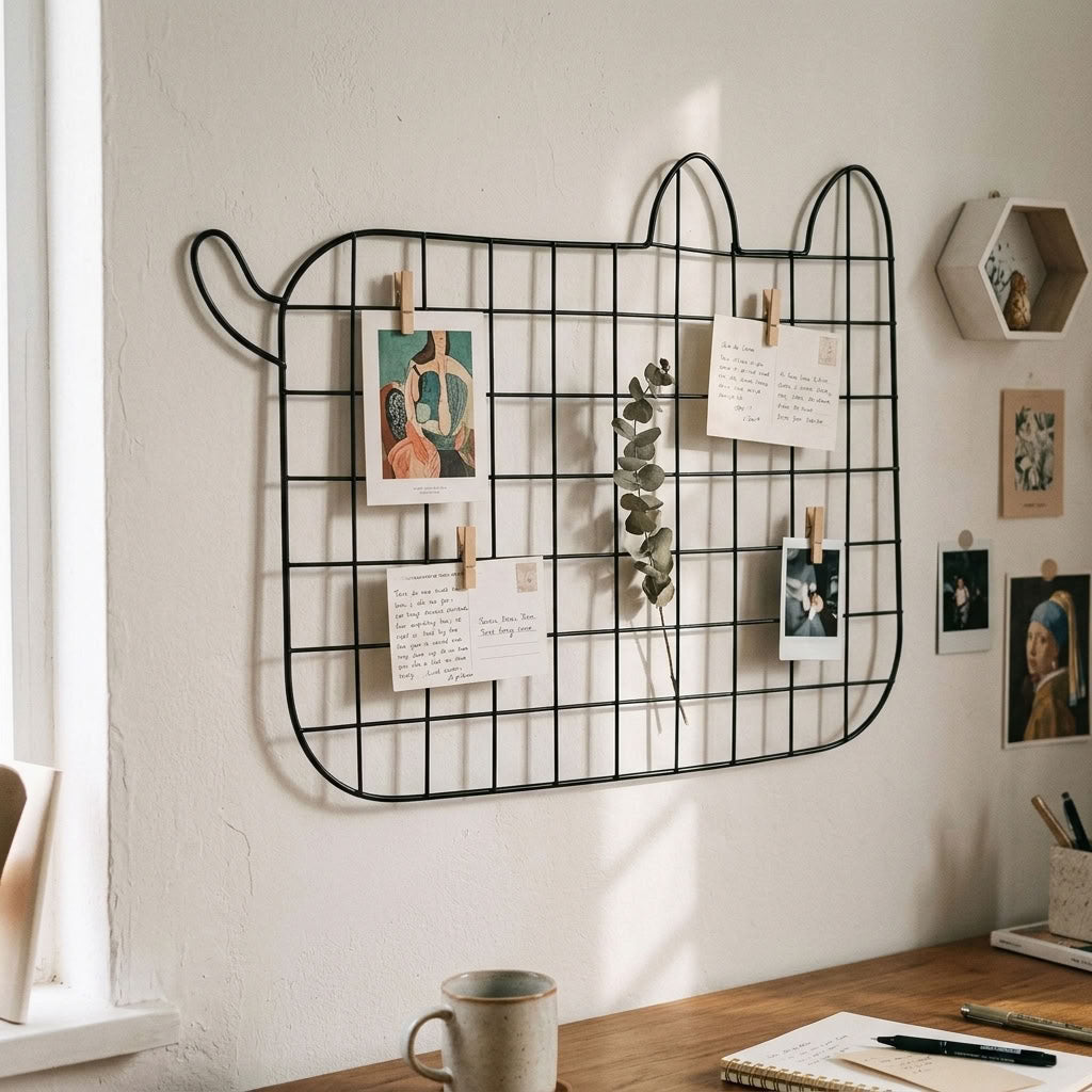 Marco para foto forma gato rejilla metálica fotos decoracion