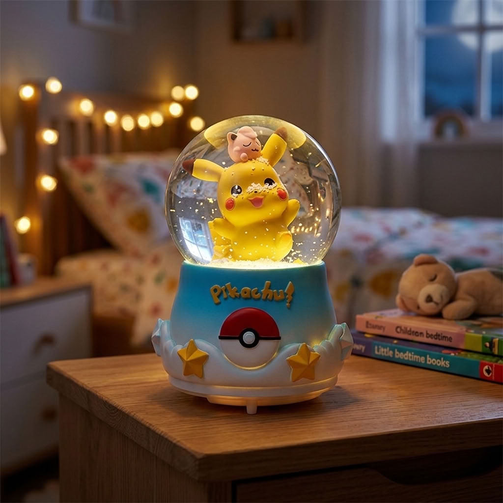Lámpara Espantacuco Bola De Nieve Pikachu