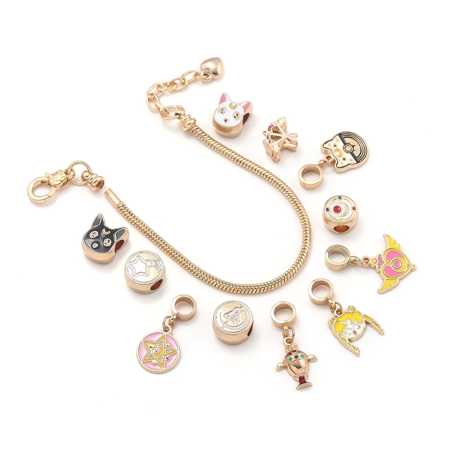 Pulsera Charms dorada dijes Sailor moon