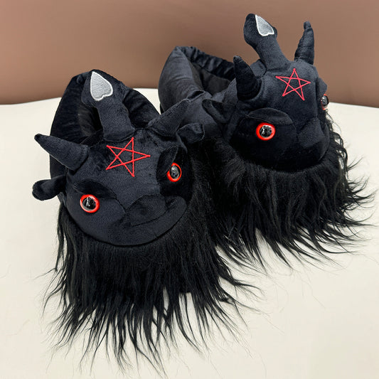 Pantuflas 3D Dark Lord Satan Baphomet Pentagrama