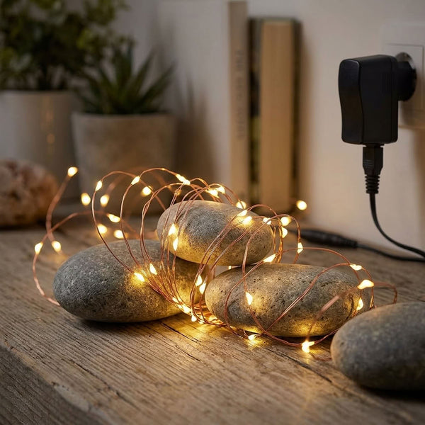 Guirnaldas 100 Luces Hadas, Micro Led 10 Metros Enchufable