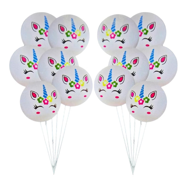 Set Cotillón Cumpleaños Unicornio 10 Niños Kawaii Rosado Tur