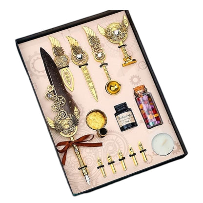 Set escritura Vintage Pluma lacre Steampunk gotico