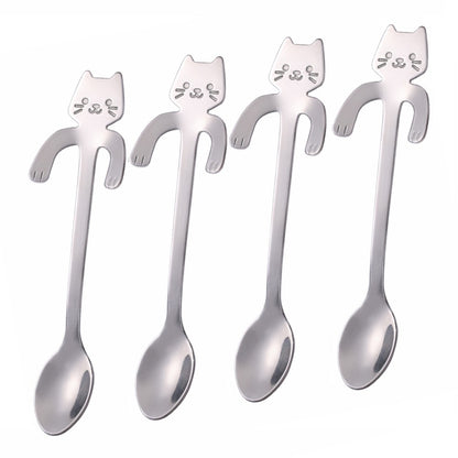 Cuchara Gato Te  Colores Acero Inoxidable Kawaii