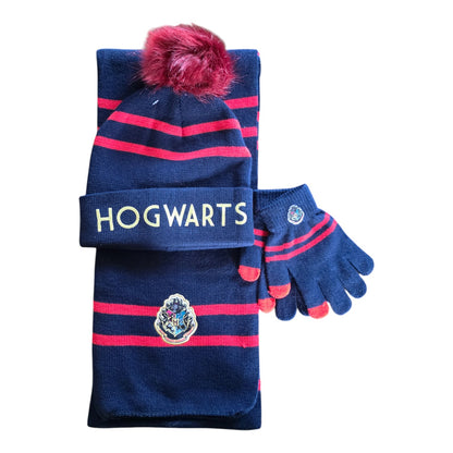 Pack Hogwarts de Harry Potter Dorado gorro, bufanda, guantes