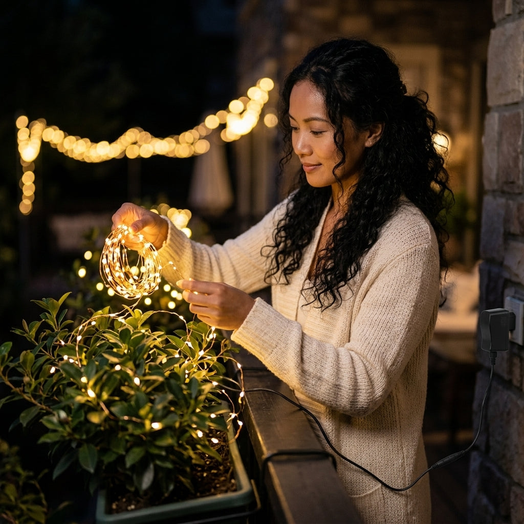 Guirnaldas 100 Luces Hadas, Micro Led 10 Metros Enchufable