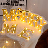 Letra Led 16 Cm doradas espejos gold candy bar matrimonios