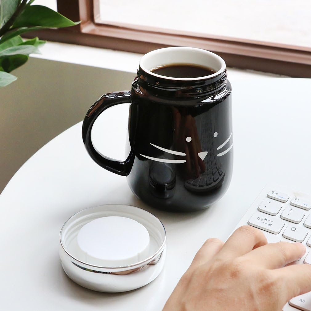 2 Mug Taza Cerami Gato Kool Kat Koo Gatitos Blanco Y Negro