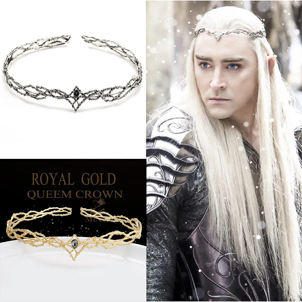 Diadema Tiara corona para cosplay elfos reyes medieval