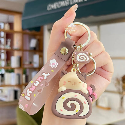 Llavero Gatito Cake Roll yummy super cute kawaii Silicona