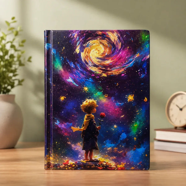 Cuaderno tipo Agenda planner Diario tapa dorada del Principito