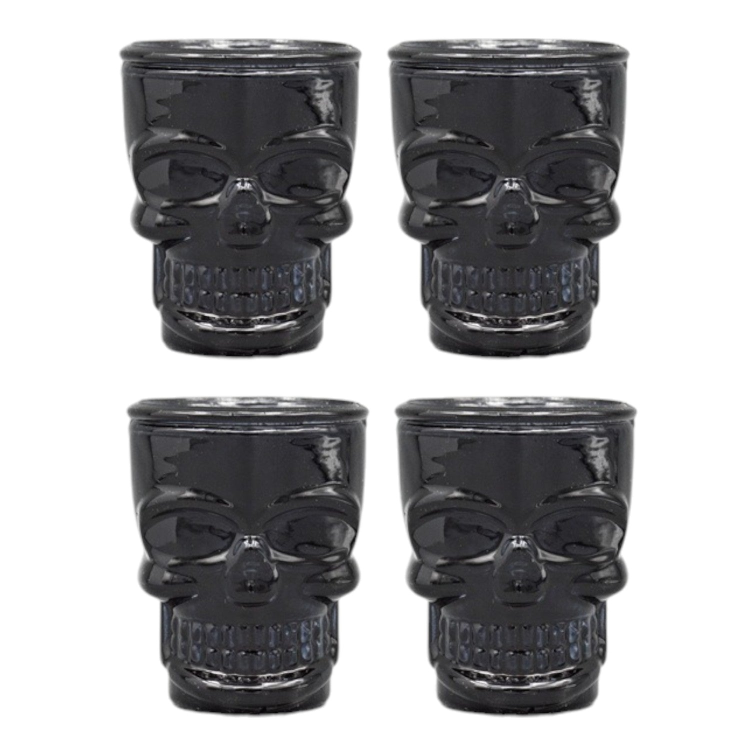 Set  4 Shot Vidrio Calavera Mexicana Tequila Cortito
