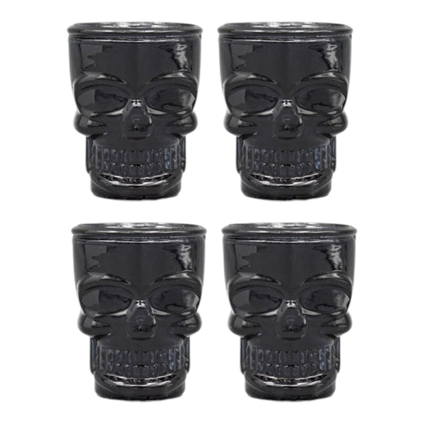Set  4 Shot Vidrio Calavera Mexicana Tequila Cortito