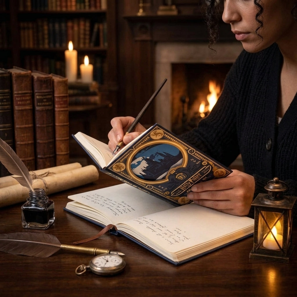 Libreta agenda diario Harry Potter carta Hogwarts Dorada