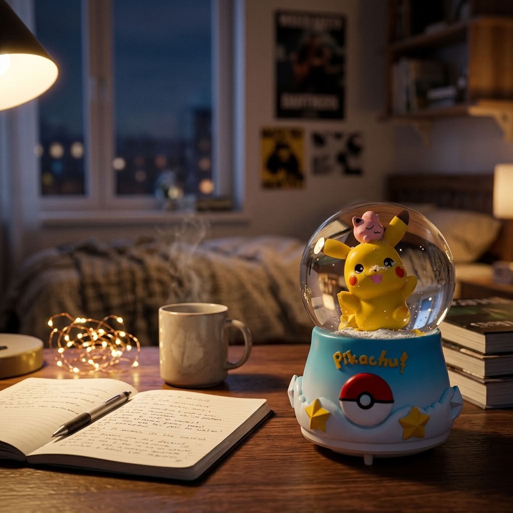 Lámpara Espantacuco Bola De Nieve Pikachu