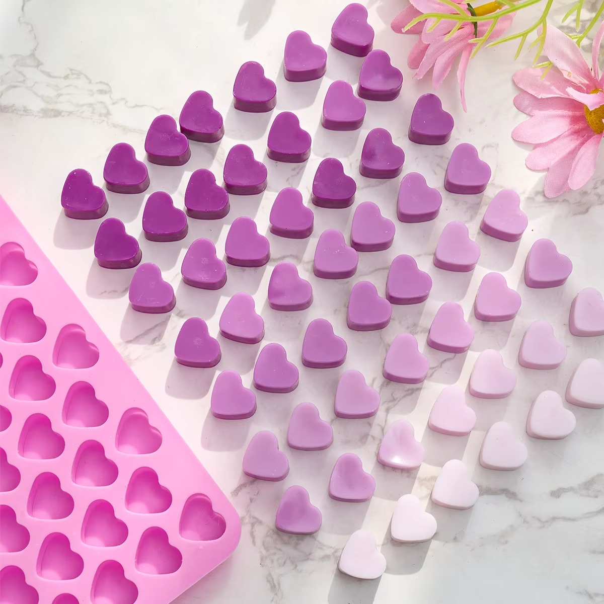 Molde Silicona 55 Mini Corazones Pastillas, Gomitas Estoykuk